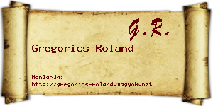 Gregorics Roland névjegykártya